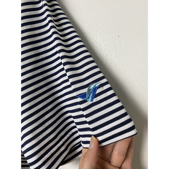 Peter Millar Summer Comfort Golf Polo Shirt Men's XL Blue Striped Short Sleeve - Picture 7 of 13